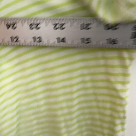 American Eagle Women's Knit Top Lime Green White Stripe Top Large Pull Over - Picture 7 of 11